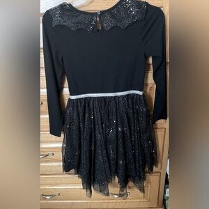 Cat & Jack Girls Large Black Dress with Sequin Accents